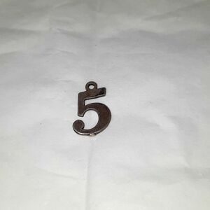 925 sterling silver " 5 " charm for necklace or bracelet pendant